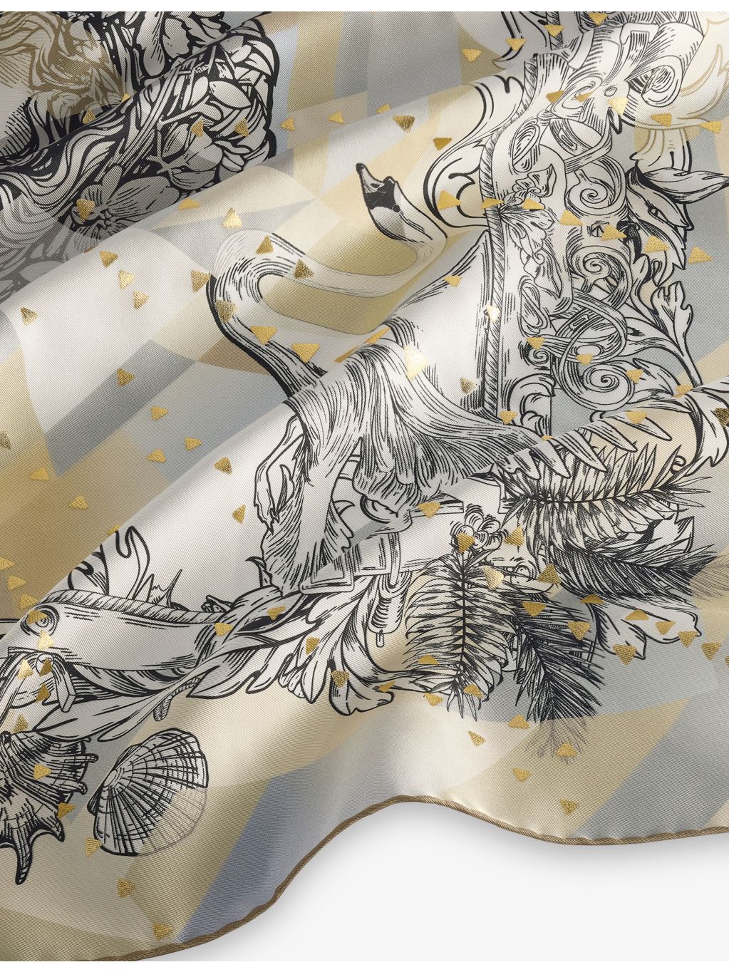 Bvlgari Polychroma printed square silk-twill scarf 90cm (British brand)