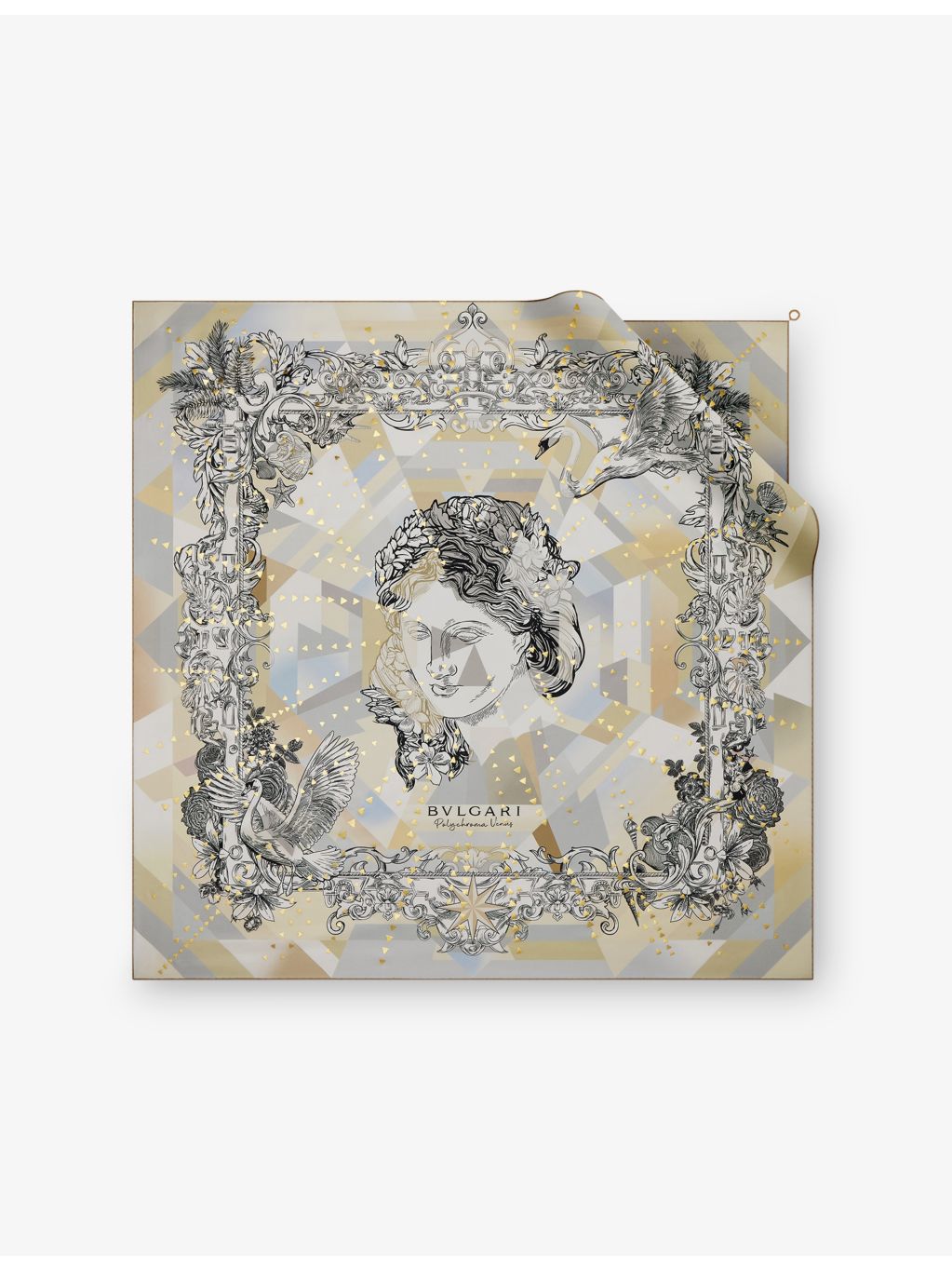 Bvlgari Polychroma printed square silk-twill scarf 90cm (British brand)