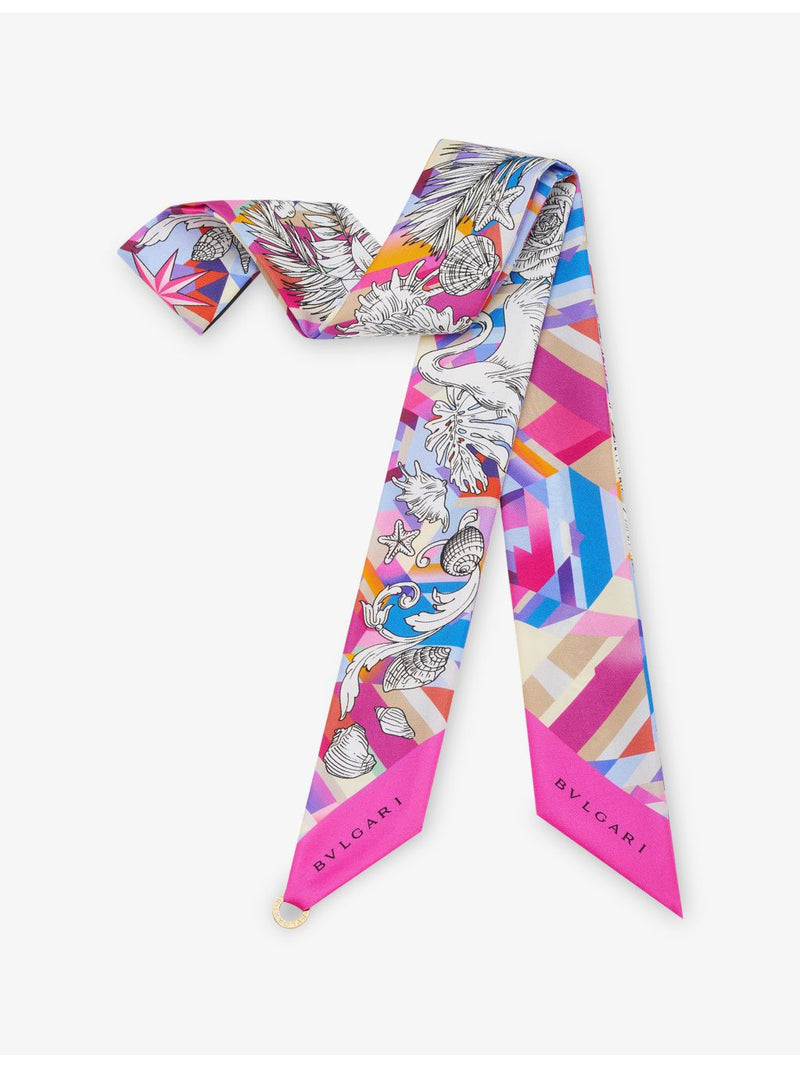 Bvlgari silk-twill printed scarf, 120cm, imported from the UK