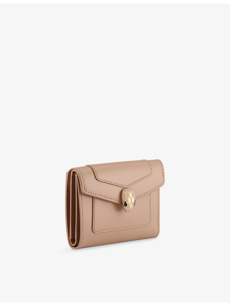 Bvlgari Serpenti Forever compact leather wallet with snakehead closure - British product