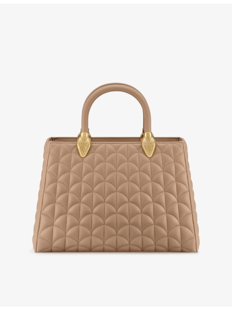 Bulgari Serpentine Day Duo leather top handle bag 28cm (British brand)