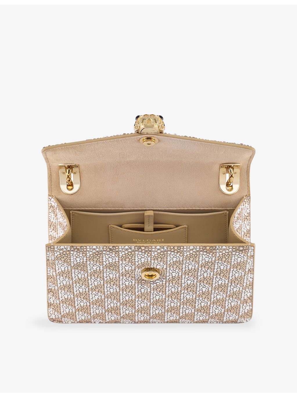 Bvlgari Serpenti Forever small Calla crystal and suede shoulder bag (British brand)