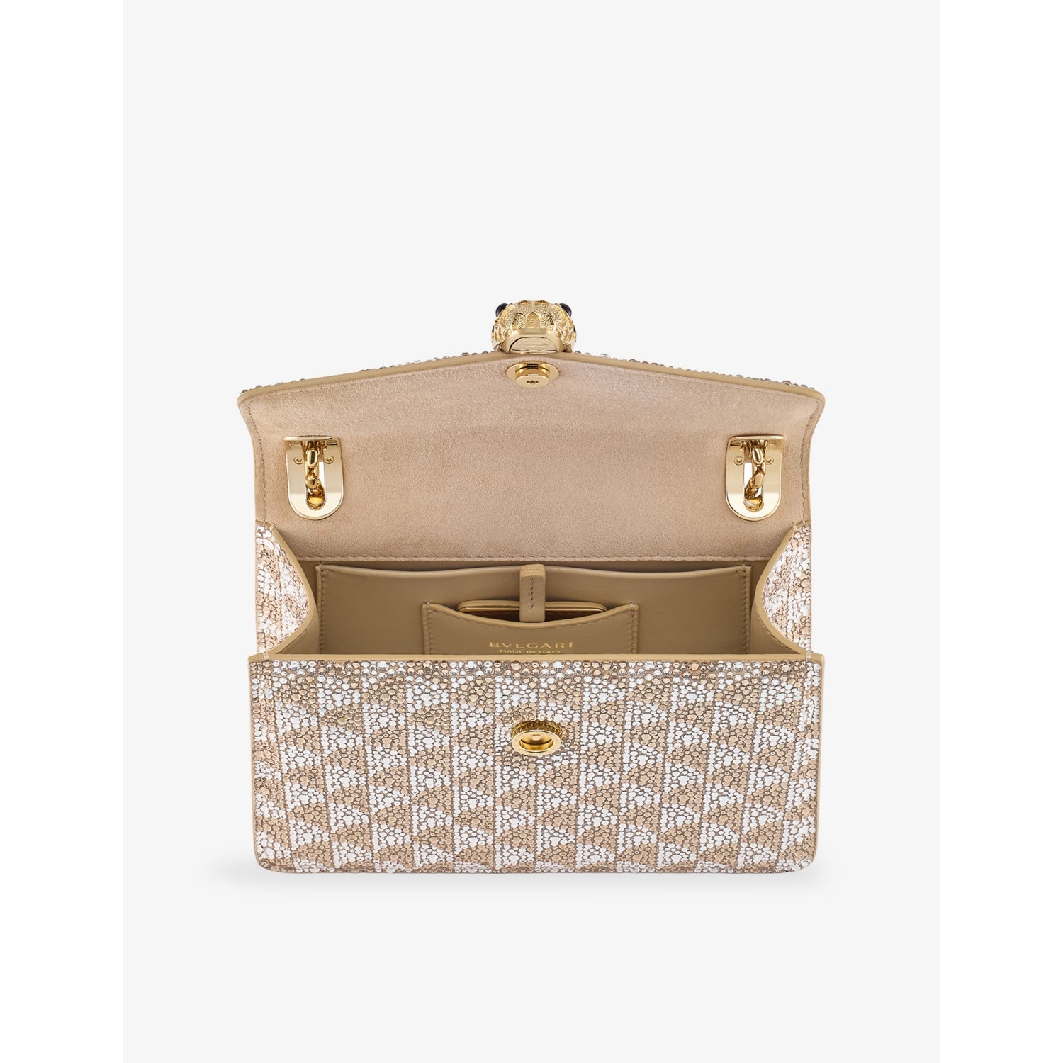 Bvlgari Serpenti Forever small Calla crystal and suede shoulder bag (British brand)