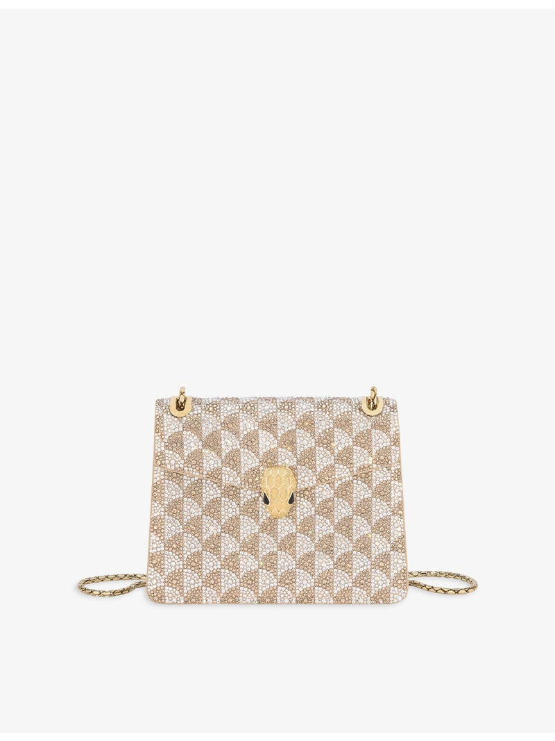 Bvlgari Serpenti Forever small Calla crystal and suede shoulder bag (British brand)