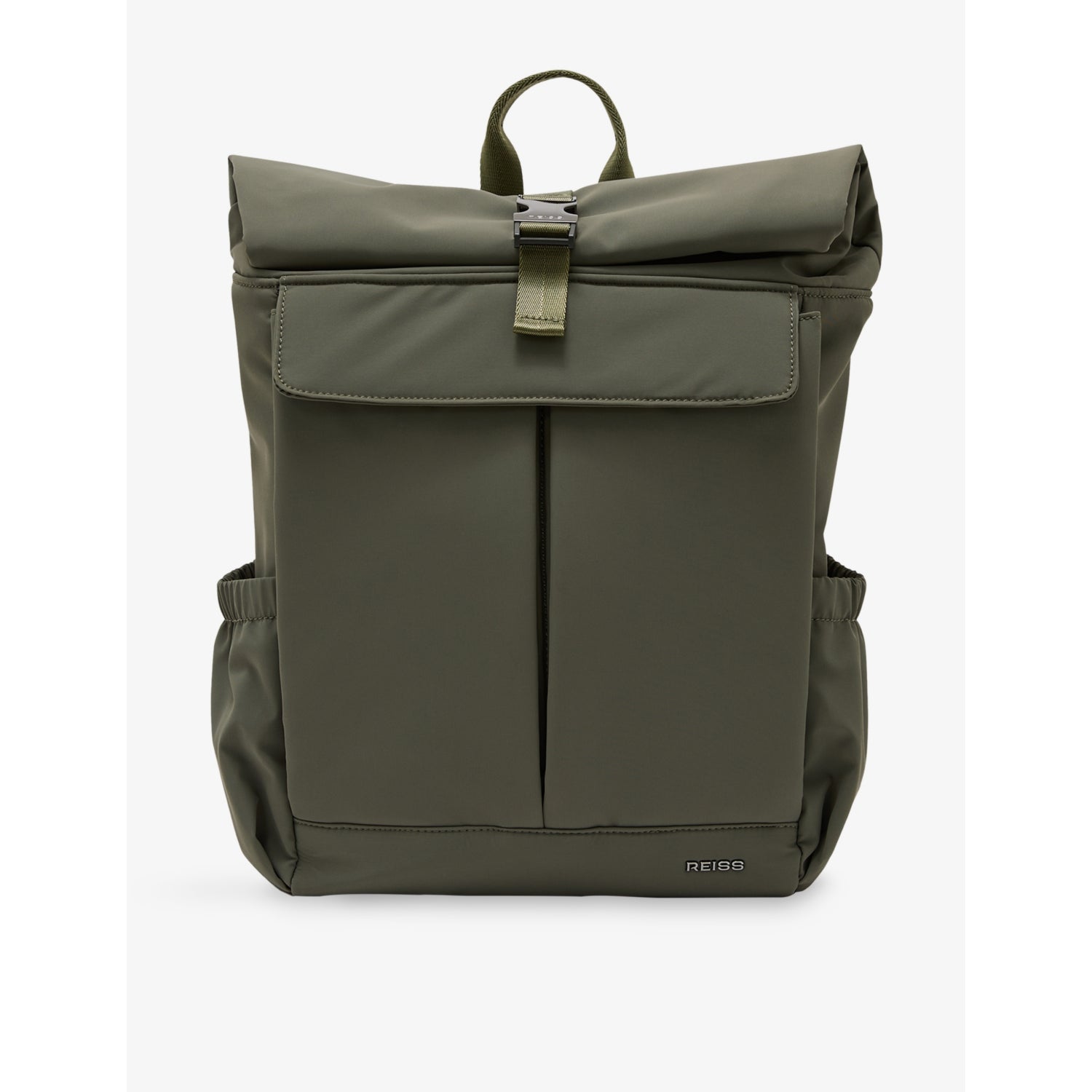 Reiss Roll-Top Branded Woven Backpack