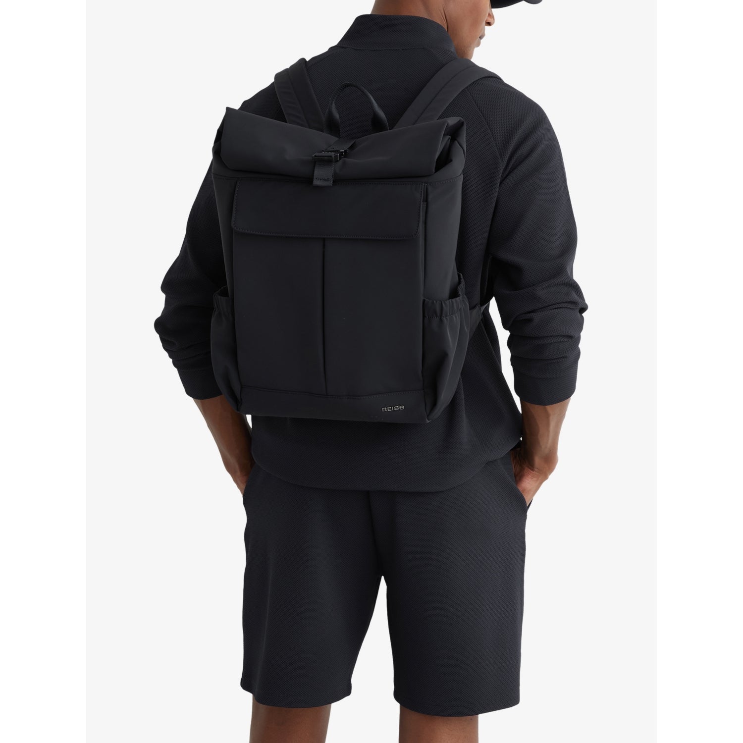 Reiss roll-top woven backpack 35cm - British product
