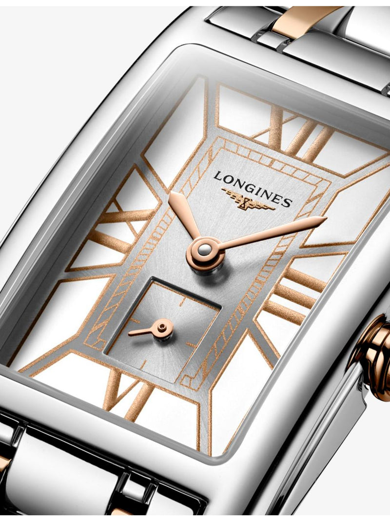 Longines DolceVita red PVD rectangular quartz watch (British brand)