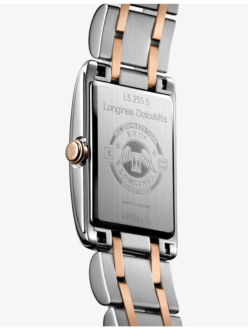 Longines DolceVita red PVD rectangular quartz watch (British brand)
