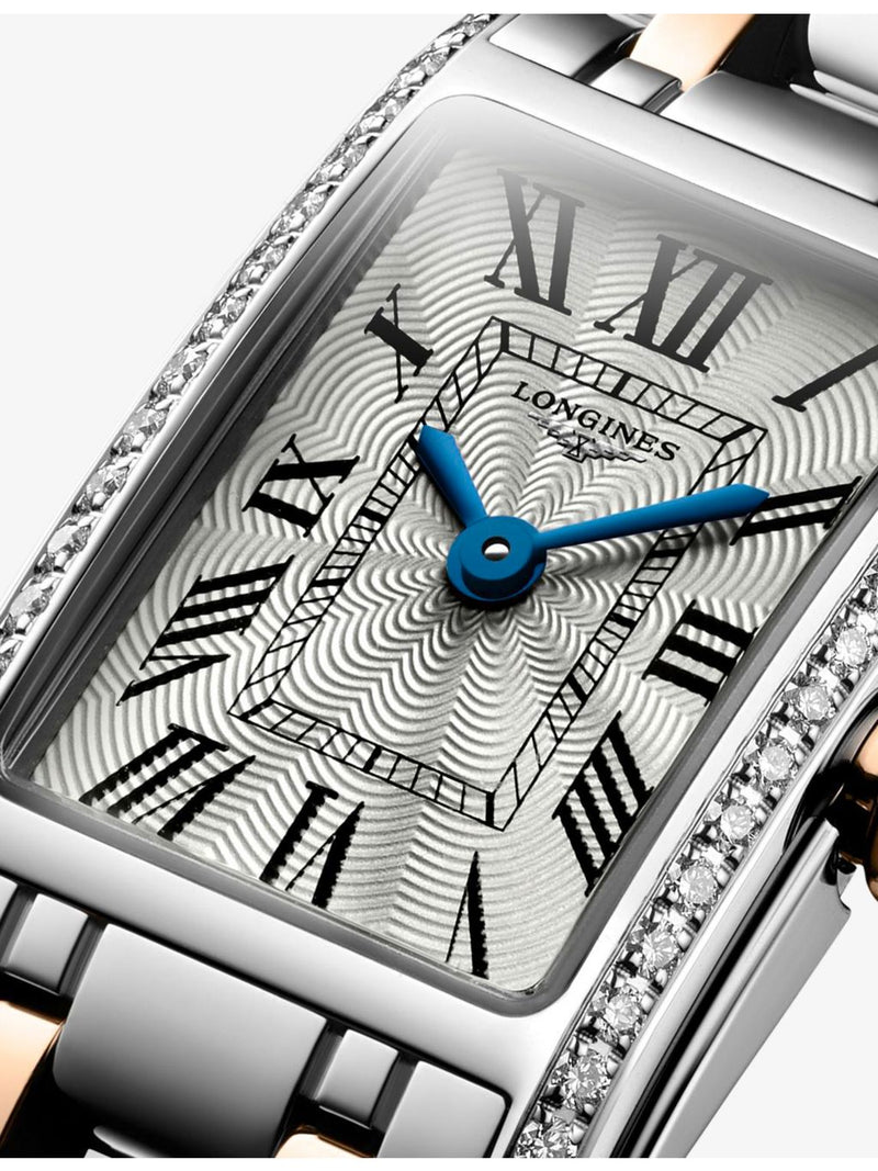 Longines DolceVita rectangular watch 0.280ct diamonds red PVD, imported from the UK