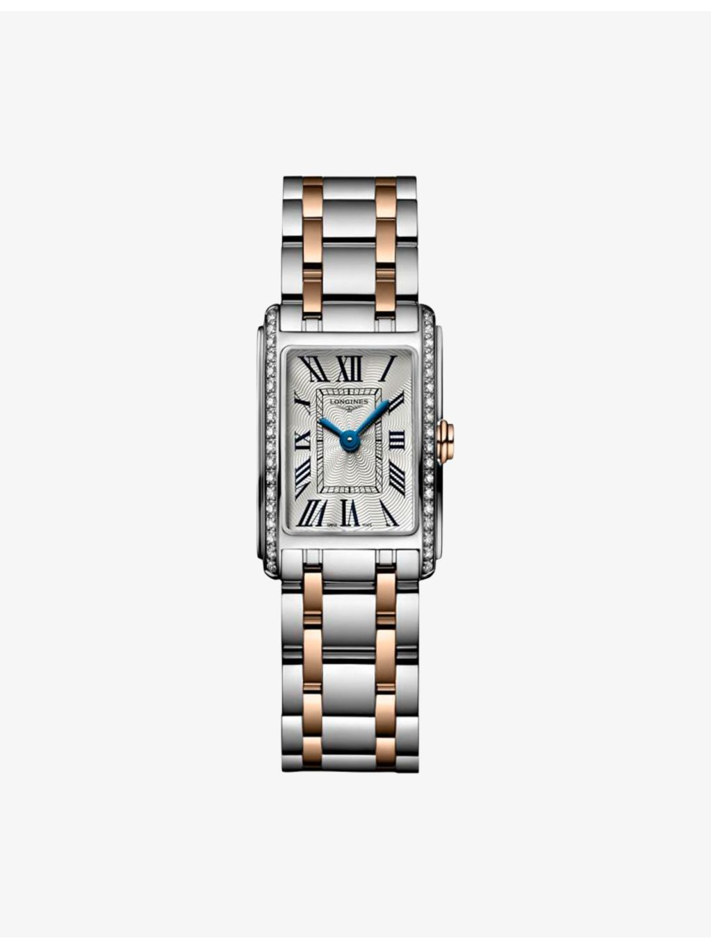 Longines DolceVita rectangular watch 0.280ct diamonds red PVD, imported from the UK