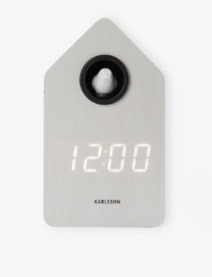 Karlsson cuckoo LED alarm clock wooden veneer - British product