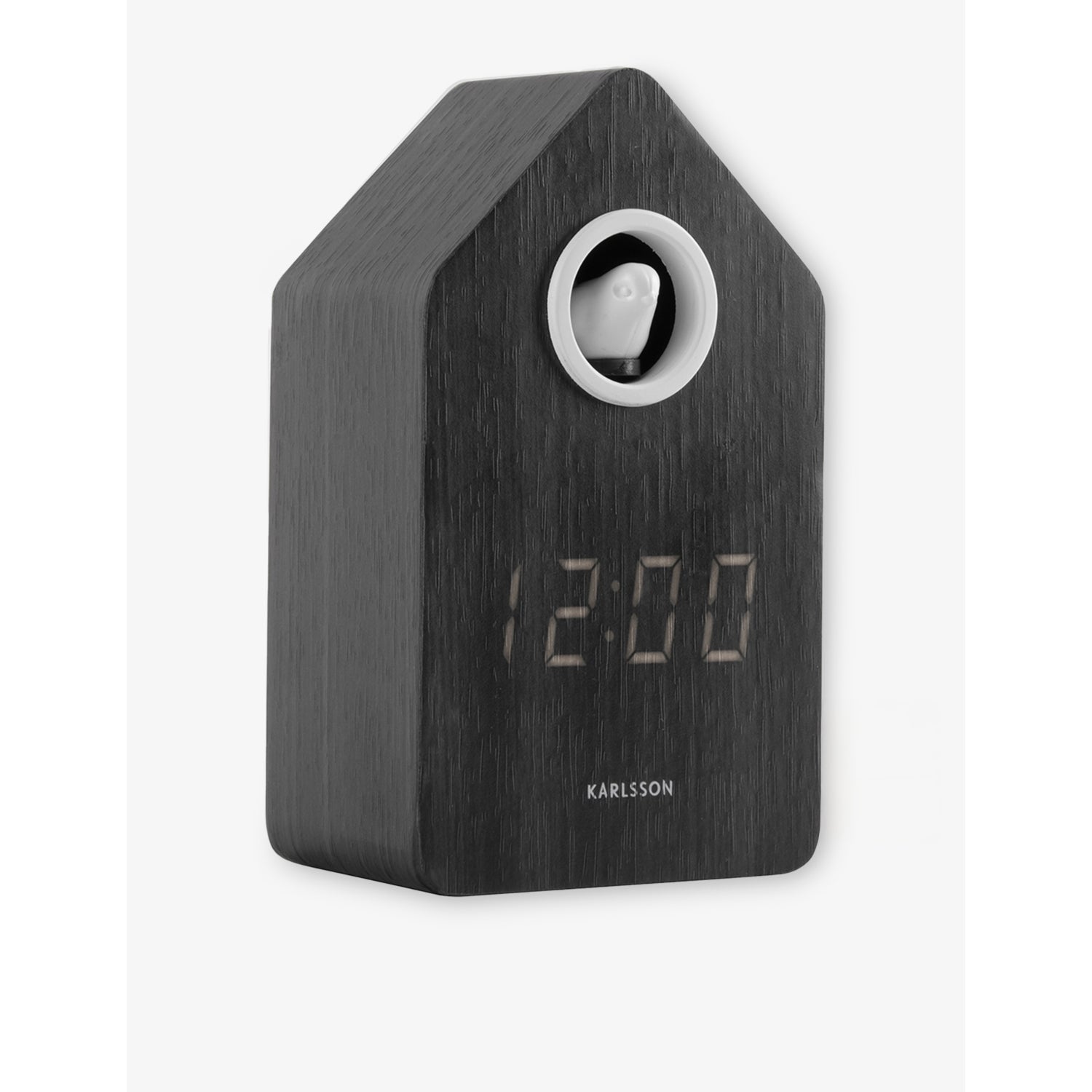 Karlsson cuckoo LED alarm clock with wood veneer - British product
