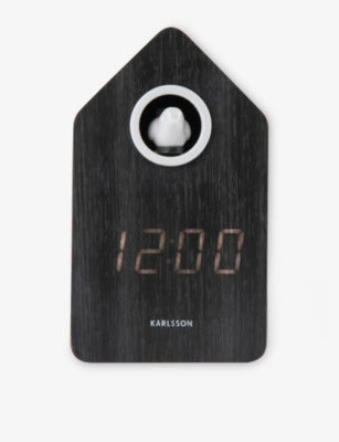 Karlsson cuckoo LED alarm clock with wood veneer - British product