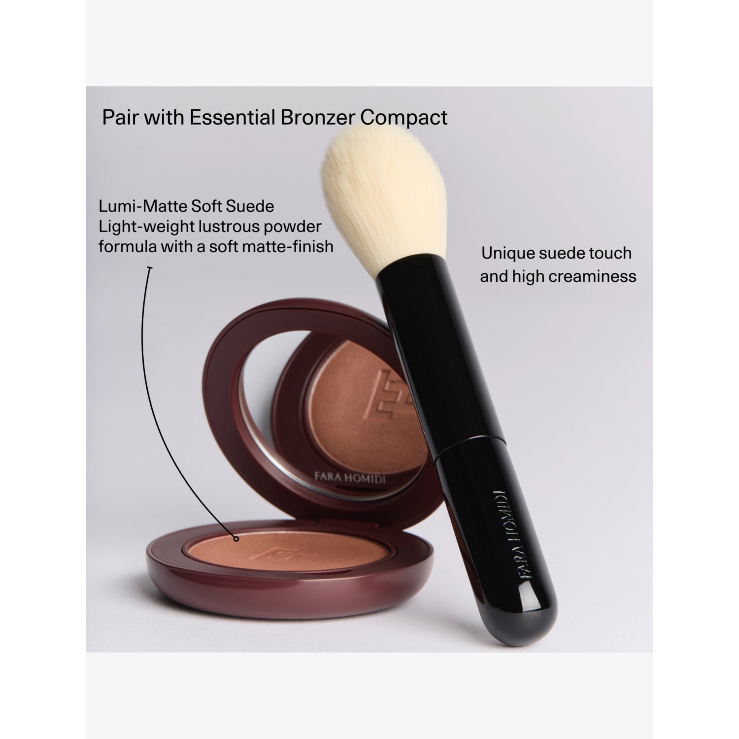 Fara Homidi tapered shader brush vegan bristles, imported from the UK