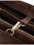 Whistles Leandra suede tote bag with leather finish, imported from the UK