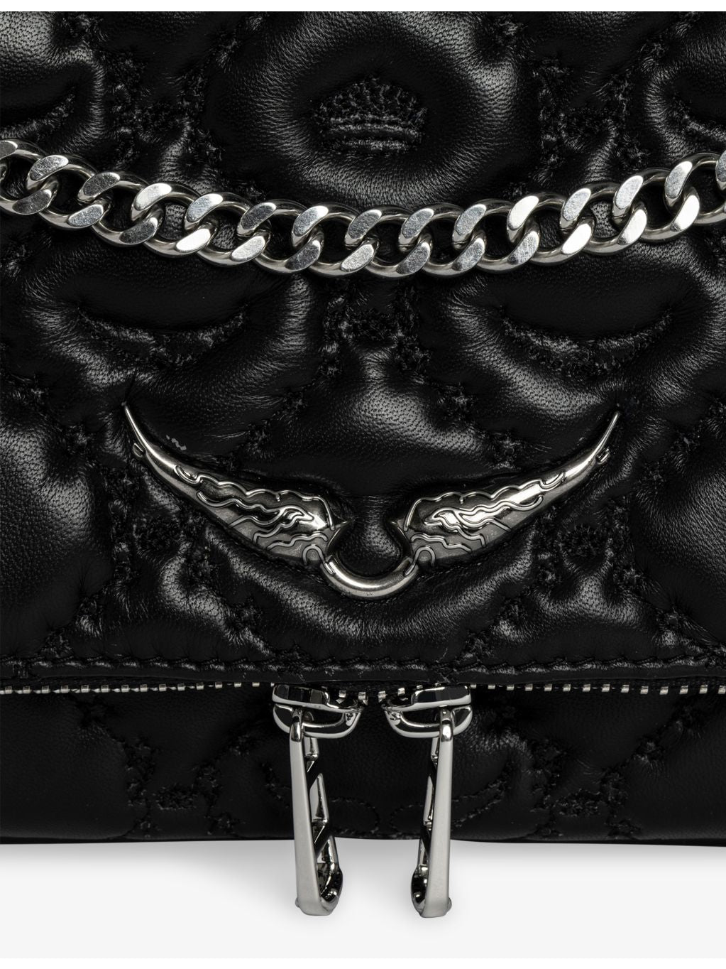 Zadig&Voltaire Rock II quilted leather clutch bag, UK version