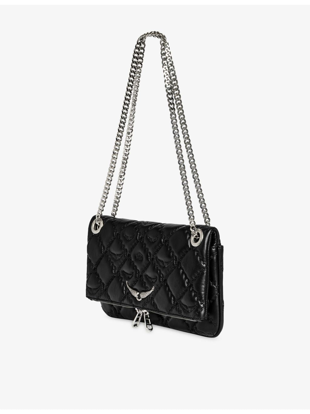 Zadig&Voltaire Rock II quilted leather clutch bag, UK version