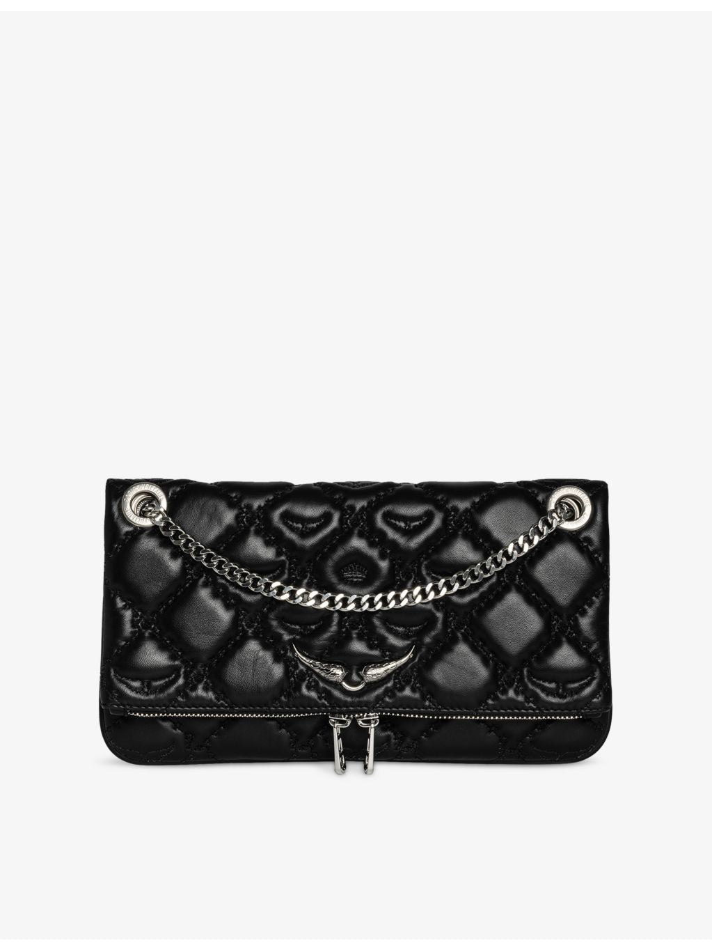 Zadig&Voltaire Rock II quilted leather clutch bag, UK version