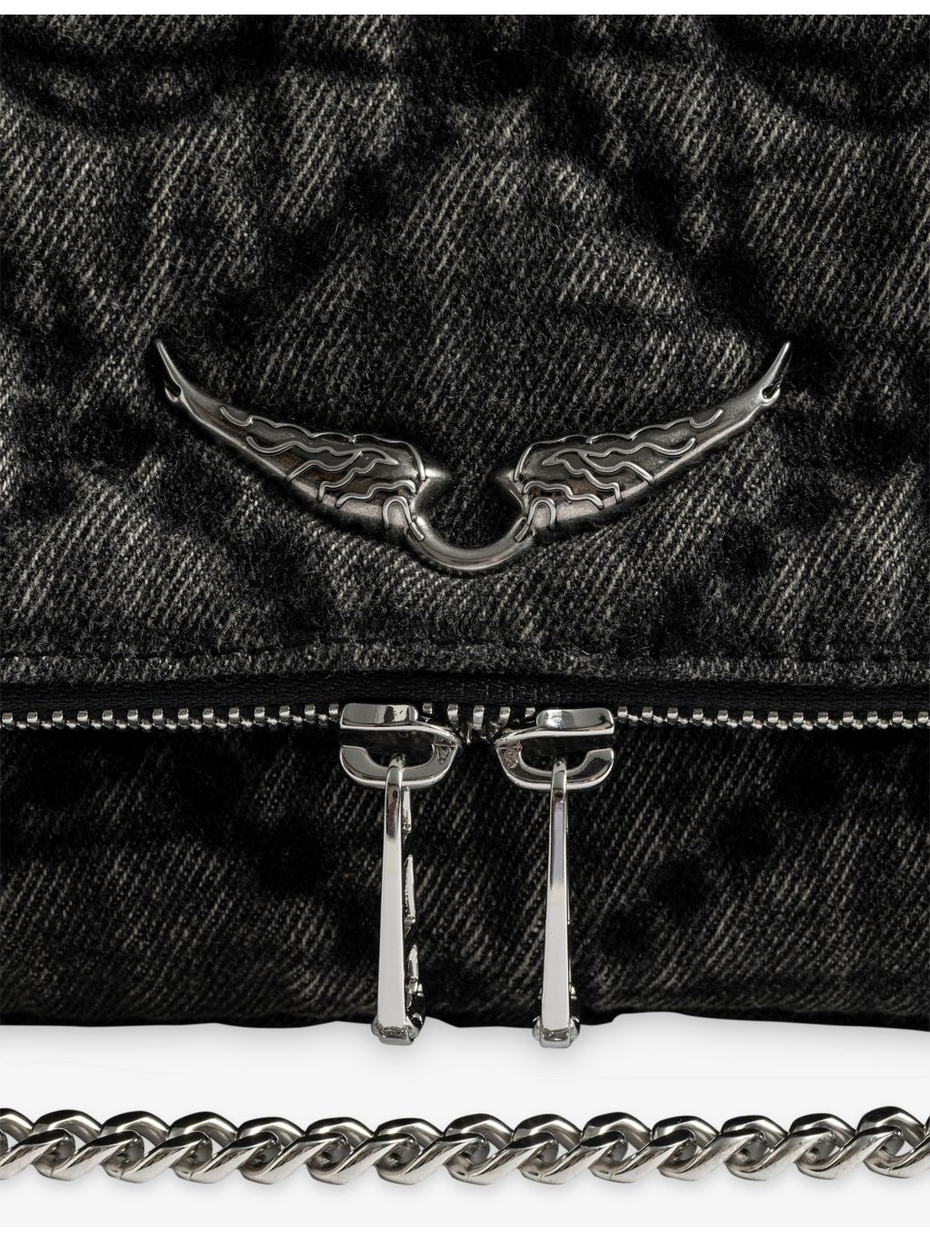 Zadig Voltaire Rocky II quilted denim shoulder bag, UK version