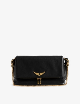 Zadig&Voltaire Rocky II Wing-Embellished Leather Cross-Body Bag