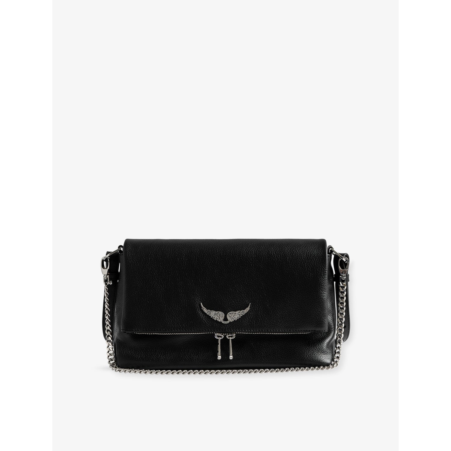 Zadig&Voltaire Rocky II Wing-Embellished Leather Cross-Body Bag