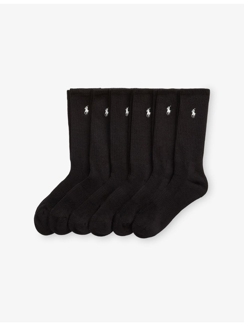 Polo Ralph Lauren crew-length cotton-blend socks set of six, (British brand)