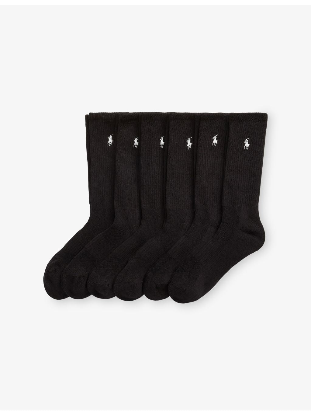 Polo Ralph Lauren crew-length cotton-blend socks set of six, (British brand)