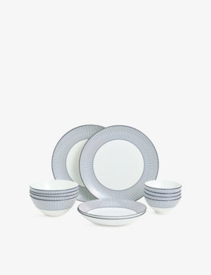 Wedgwood dinnerware set Gio pinstripe 12-piece, UK version