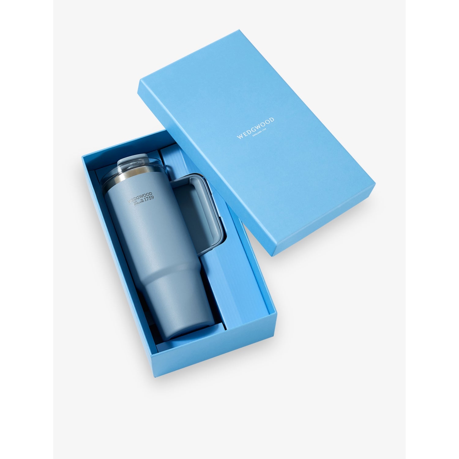 Wedgwood Jasper stainless-steel tumbler 888ml with straw - British product