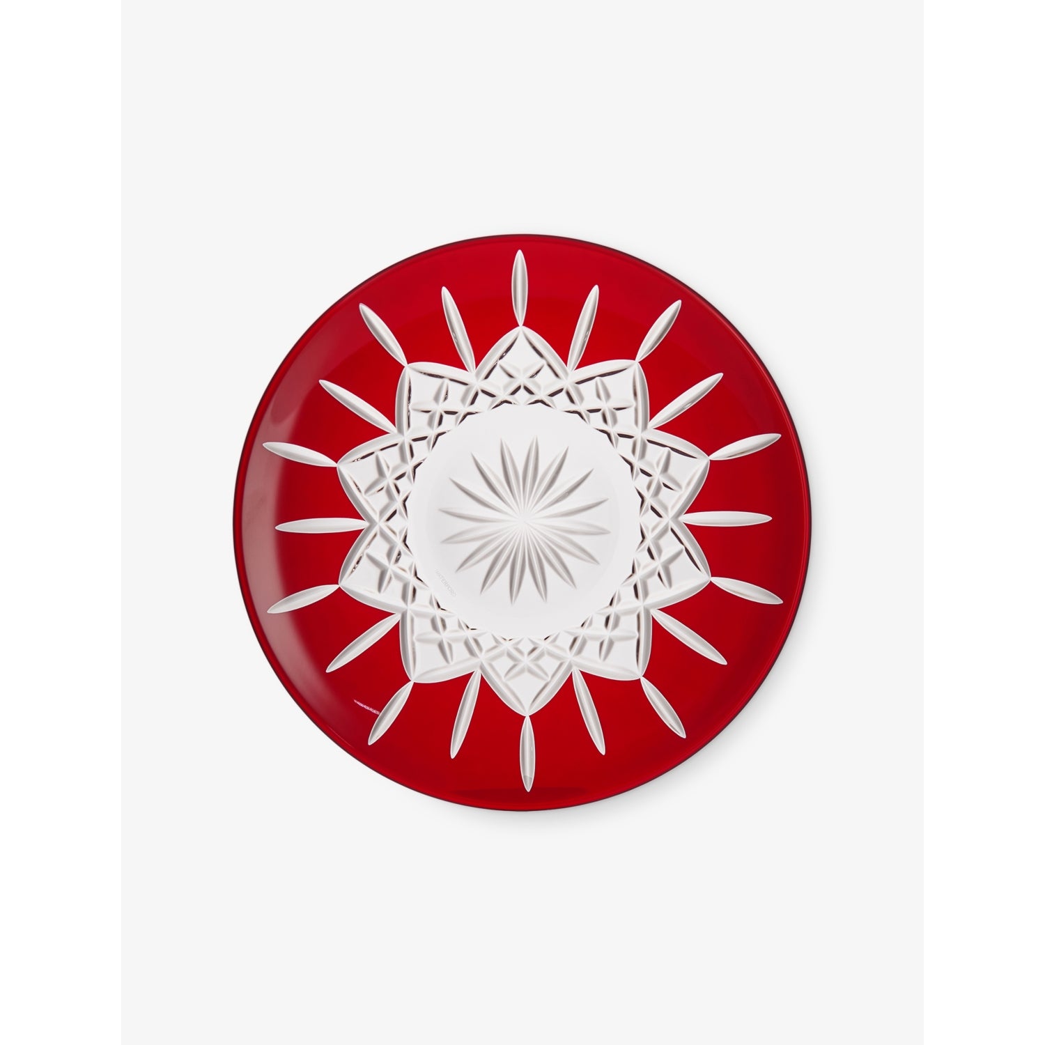Waterford Lismore Red decorative crystal glass plate 30cm (British brand)