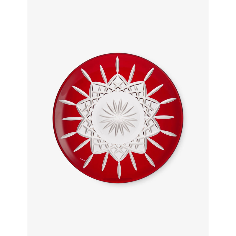 Waterford Lismore Red decorative crystal glass plate 30cm (British brand)