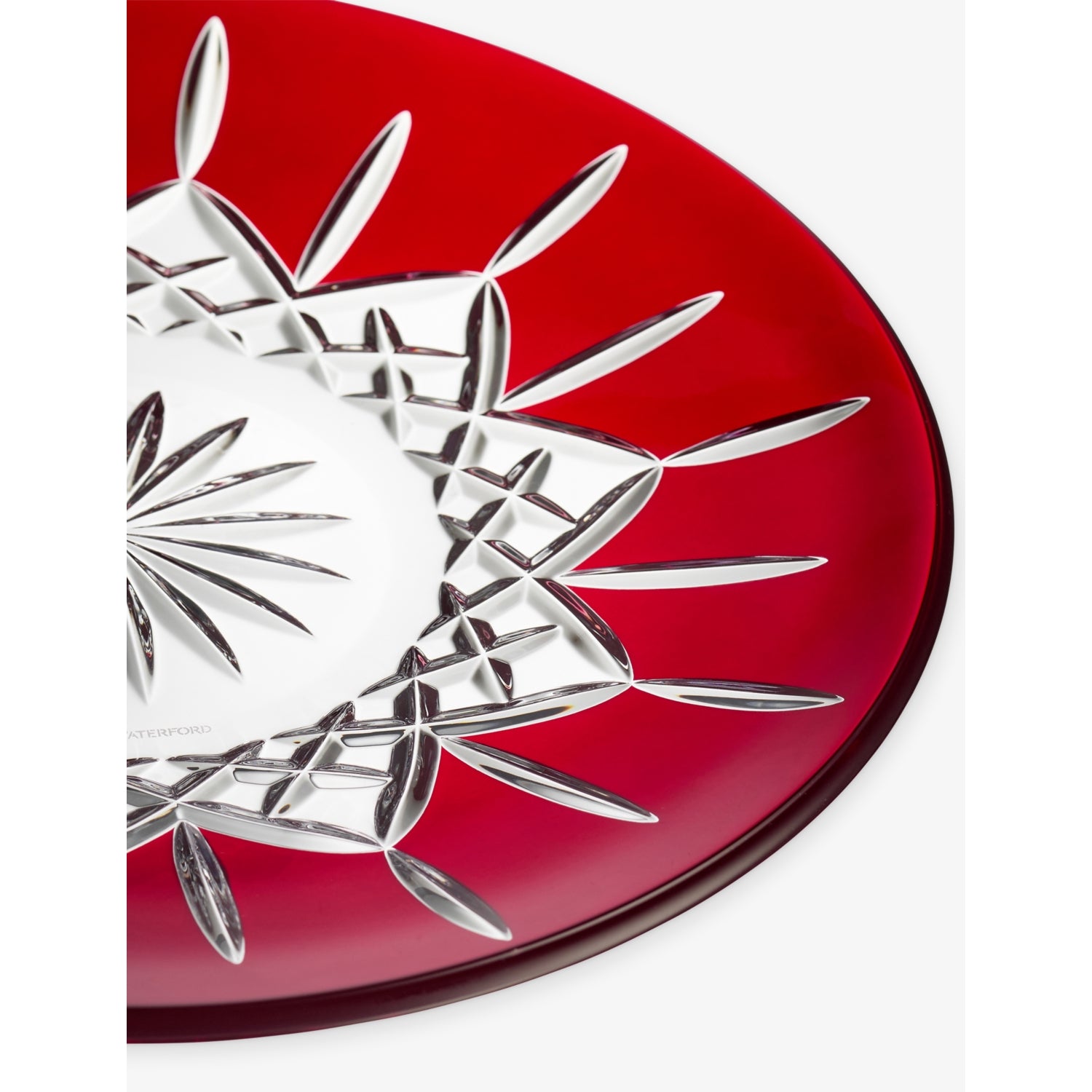 Waterford Lismore Red decorative crystal glass plate 30cm (British brand)