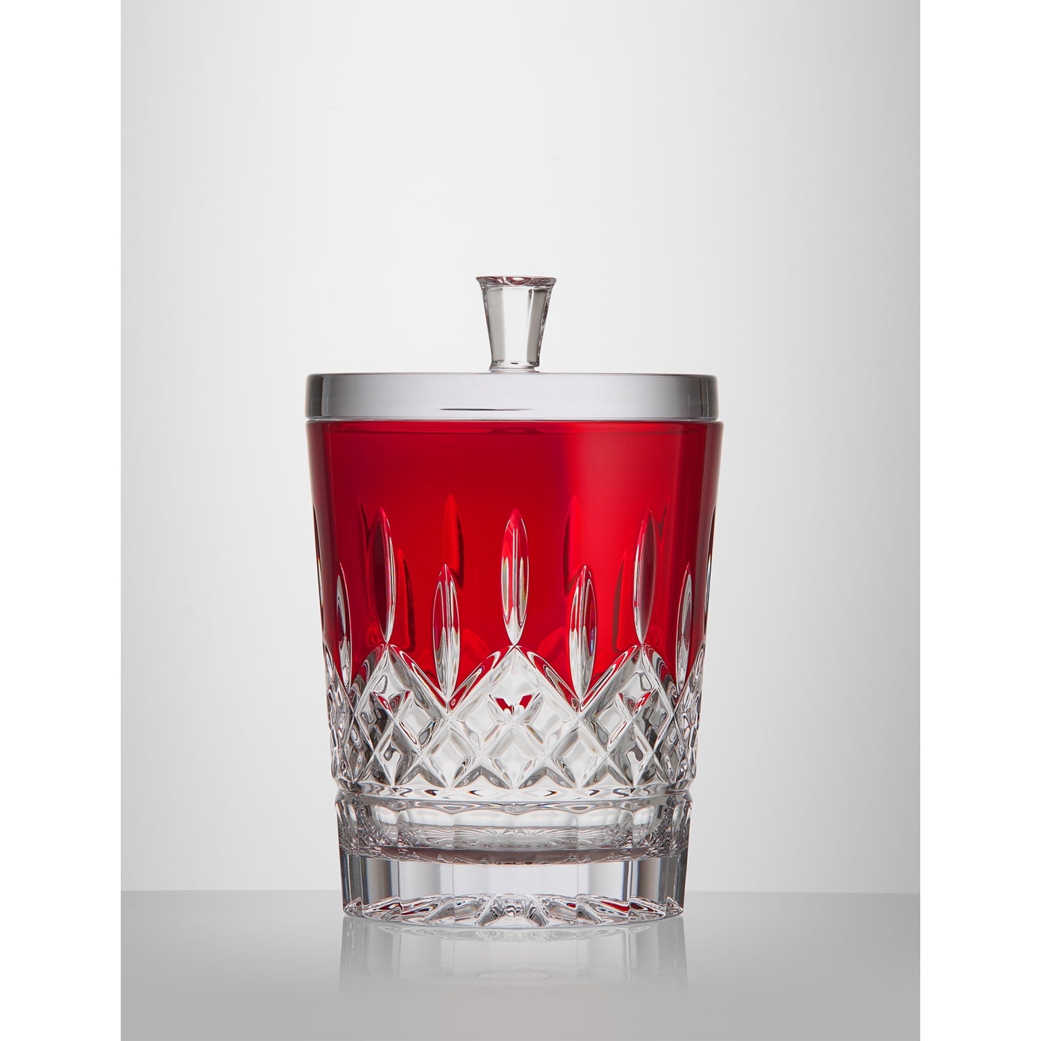 Waterford Lismore Red crystal biscuit barrel 19.25cm tall (British brand)