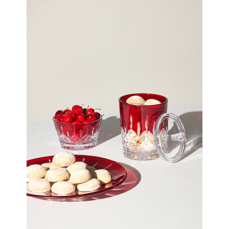 Waterford Lismore Red crystal biscuit barrel 19.25cm tall (British brand)