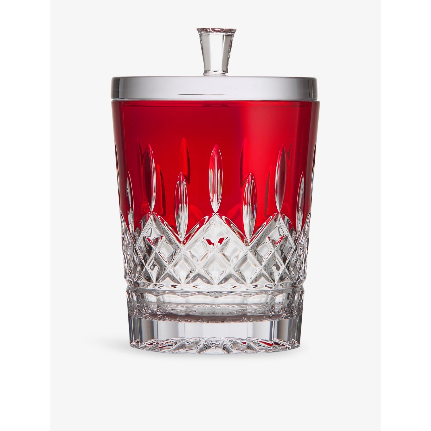 Waterford Lismore Red crystal biscuit barrel 19.25cm tall (British brand)