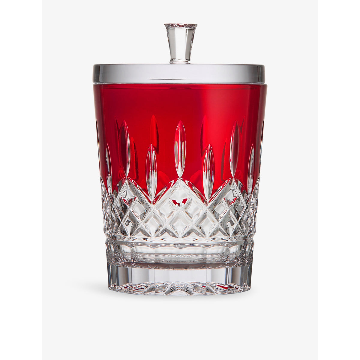 Waterford Lismore Red crystal biscuit barrel 19.25cm tall (British brand)