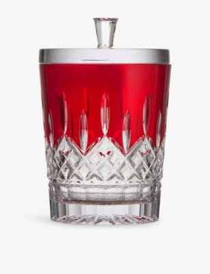Waterford Lismore Red crystal biscuit barrel 19.25cm tall (British brand)