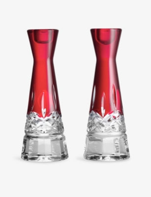 Waterford Lismore crystal-glass candlesticks set of two, imported from the UK