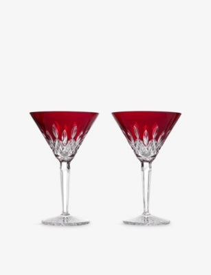 Waterford Lismore crystal martini glasses 220ml set of two, UK version