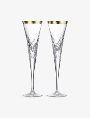 Waterford Celebrations toasting flute crystal glasses set of two (British brand)