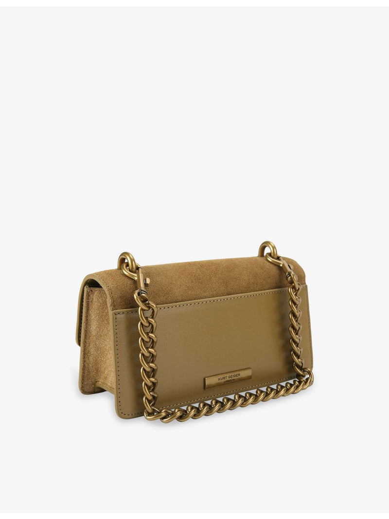 Kurt Geiger Chelsea small suede cross-body bag, imported from the UK