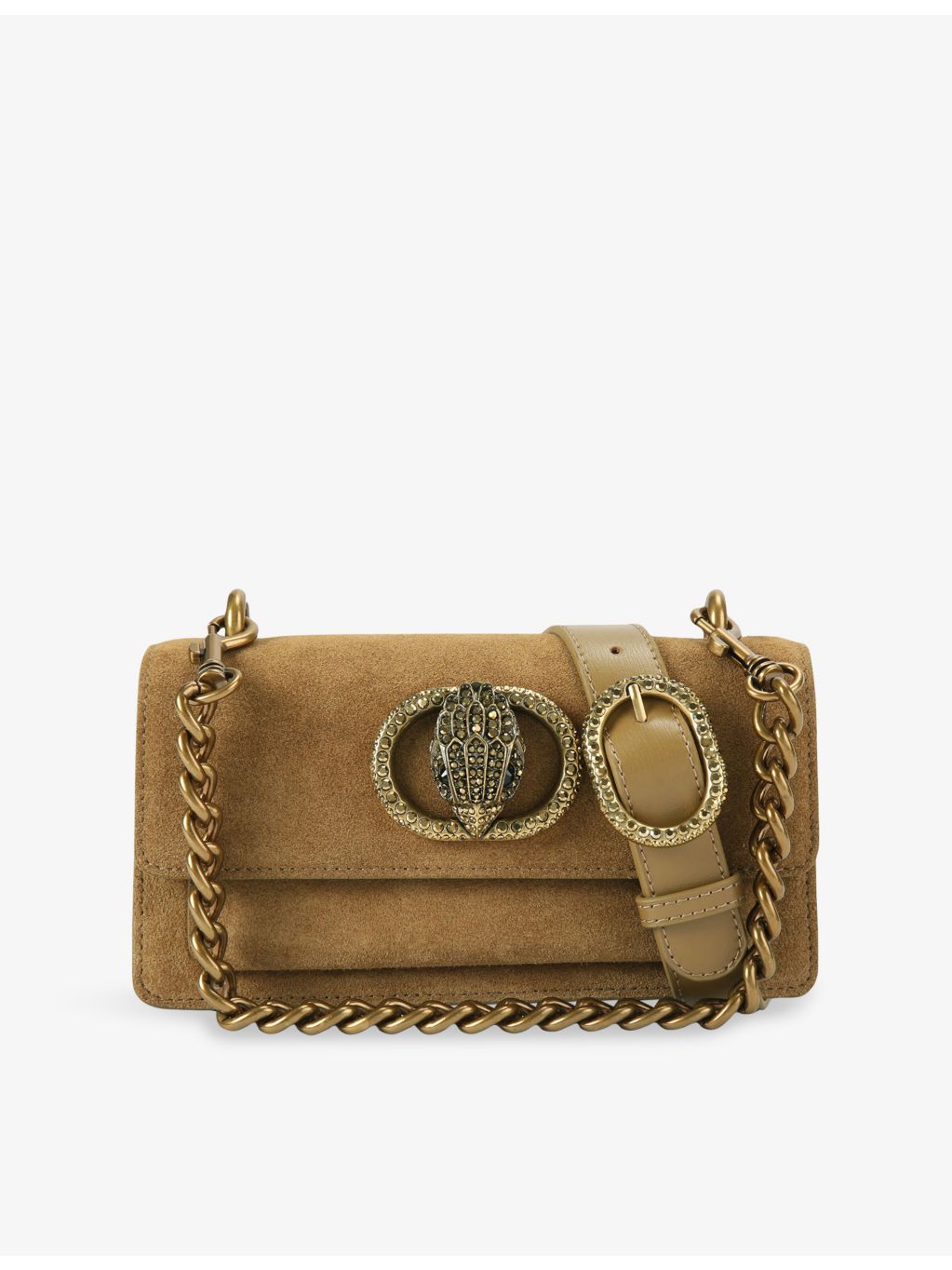 Kurt Geiger Chelsea small suede cross-body bag, imported from the UK