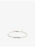 HUGO stainless steel pearl bracelet with logo plaque (British brand)