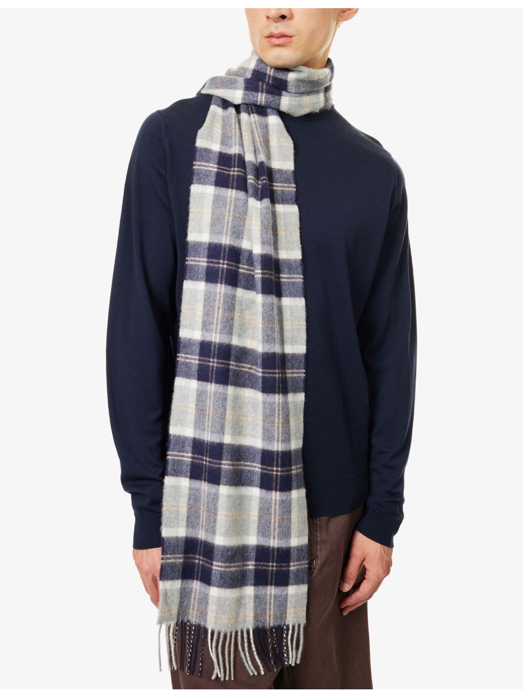 Johnstons of Elgin tartan cashmere scarf - British product