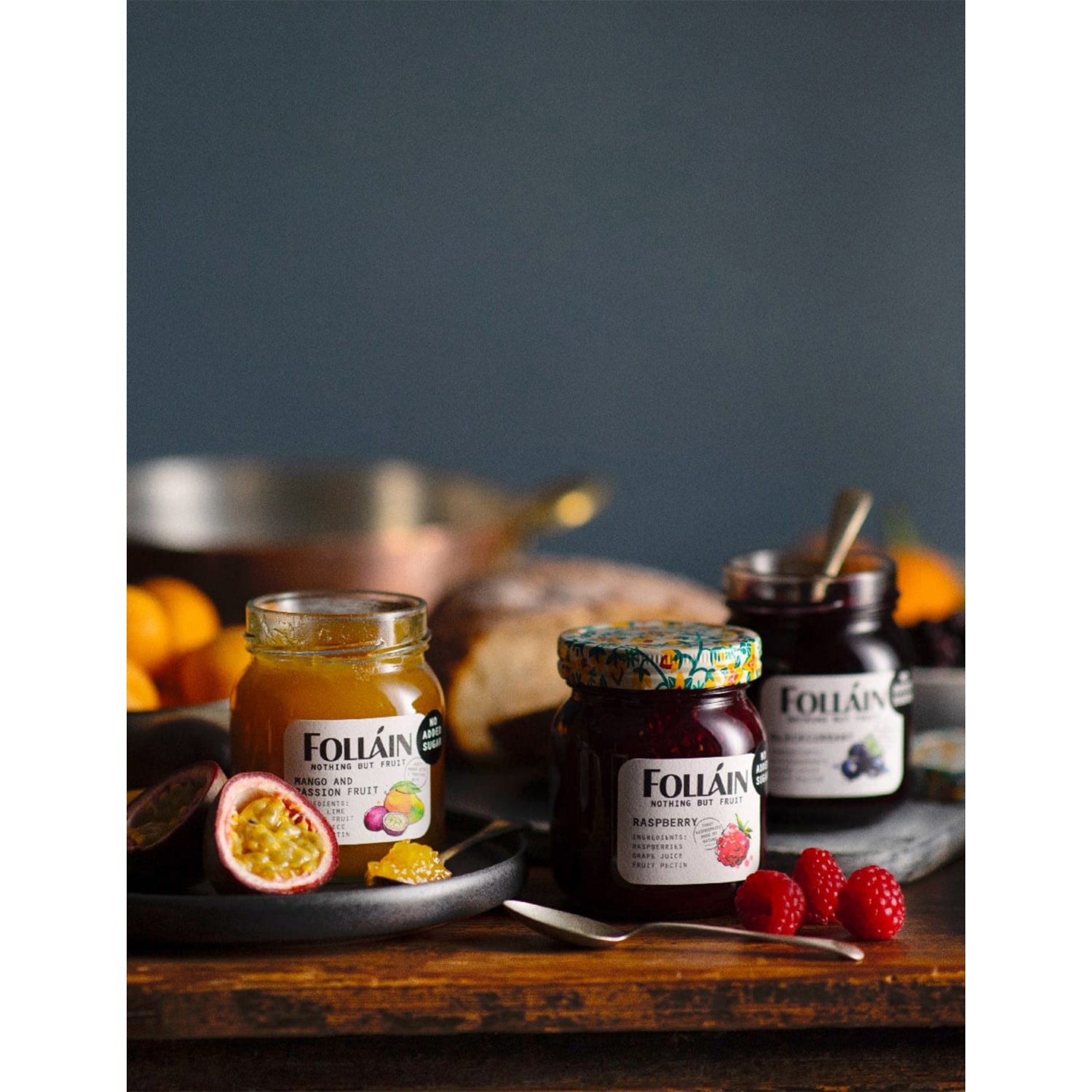 Follain fruit spread blueberry and raspberry 340g (British brand)