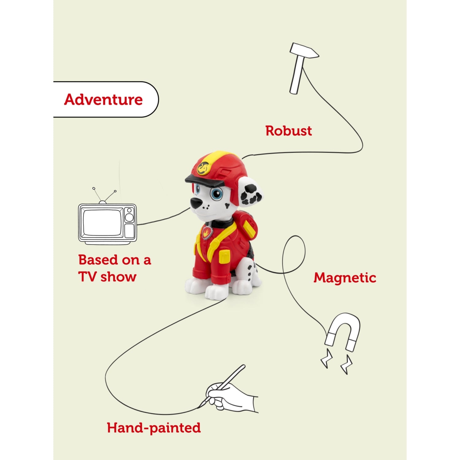 Tonies Paw Patrol Marshall audiobook toy, imported from the UK