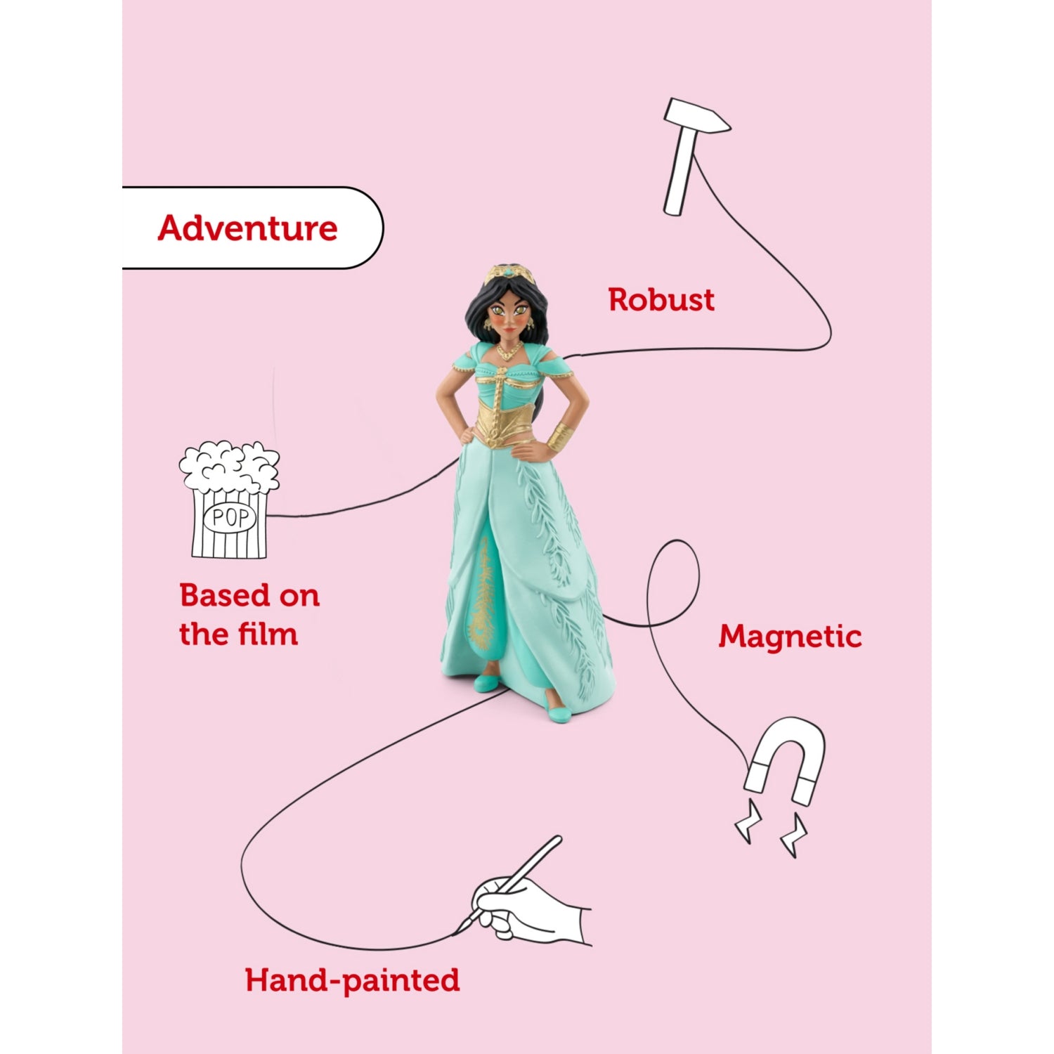 Tonies Disney Jasmine Audio Toy plastic figure 20cm with songs (British brand)