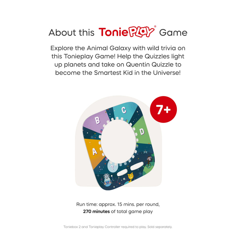 Tonie Quizzles All About Animals game for ages 7+ - British product