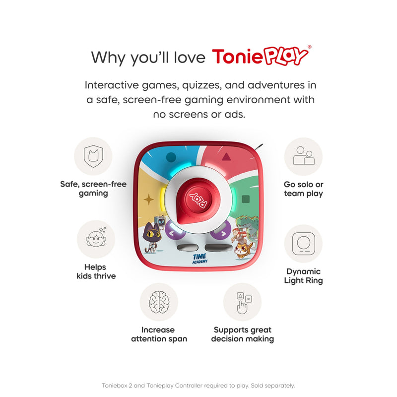 Tonies Tonieplay Time Academy interactive game with disc and manual (British brand)
