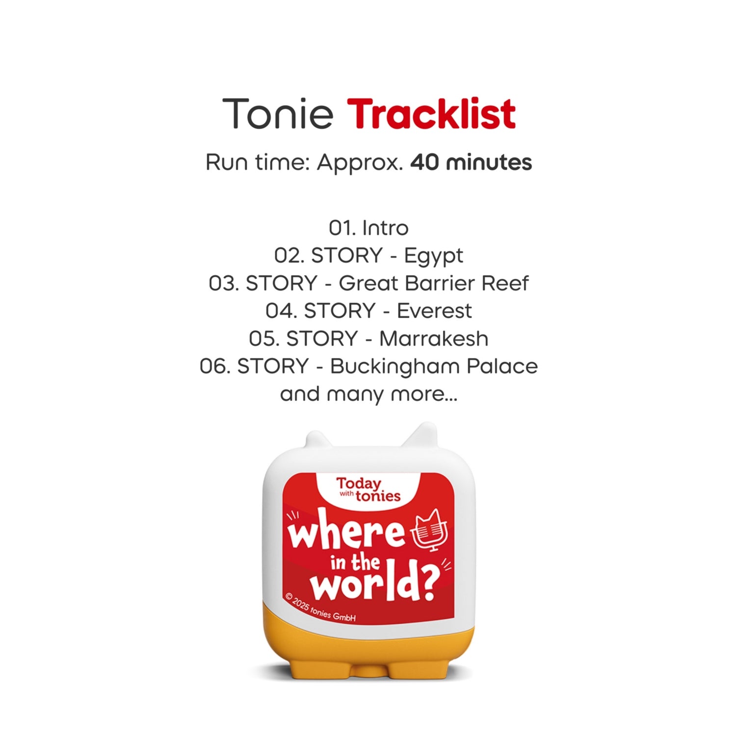 Tonies Where in the World? audiobook toy 19cm - British product